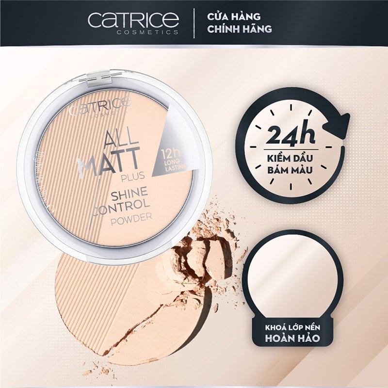 Phấn Phủ Dạng Nén Kiềm Dầu Catrice All Matt Plus Shine Control Powder #010 Transparent 10g