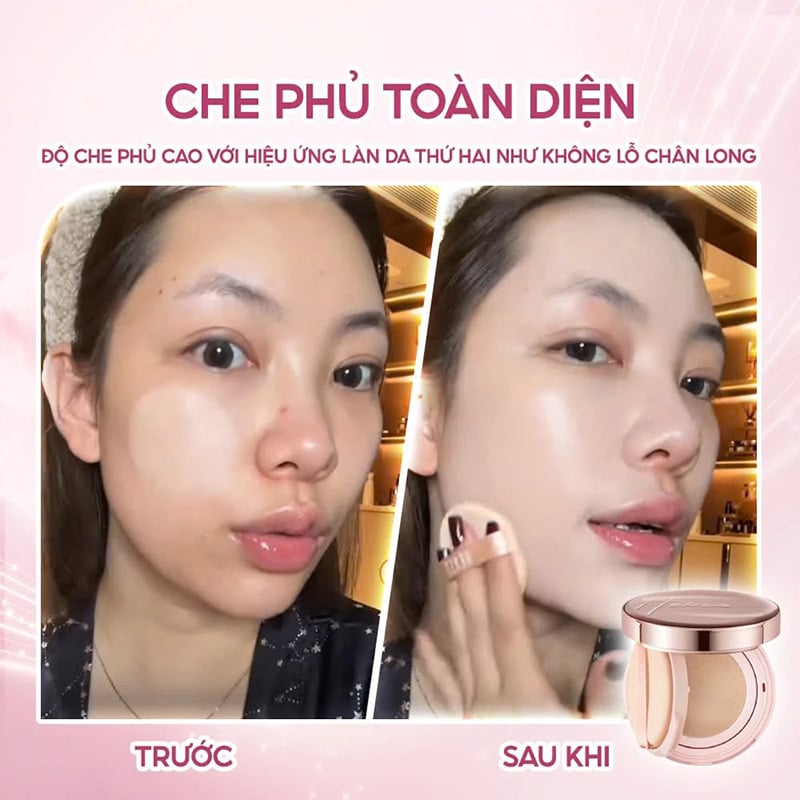 thegioiskinfood.com - Phấn Nước Lâu Trôi, Mỏng Nhẹ Hexze Brightening Longlasting Cushion Foundation (Set 2 lõi)