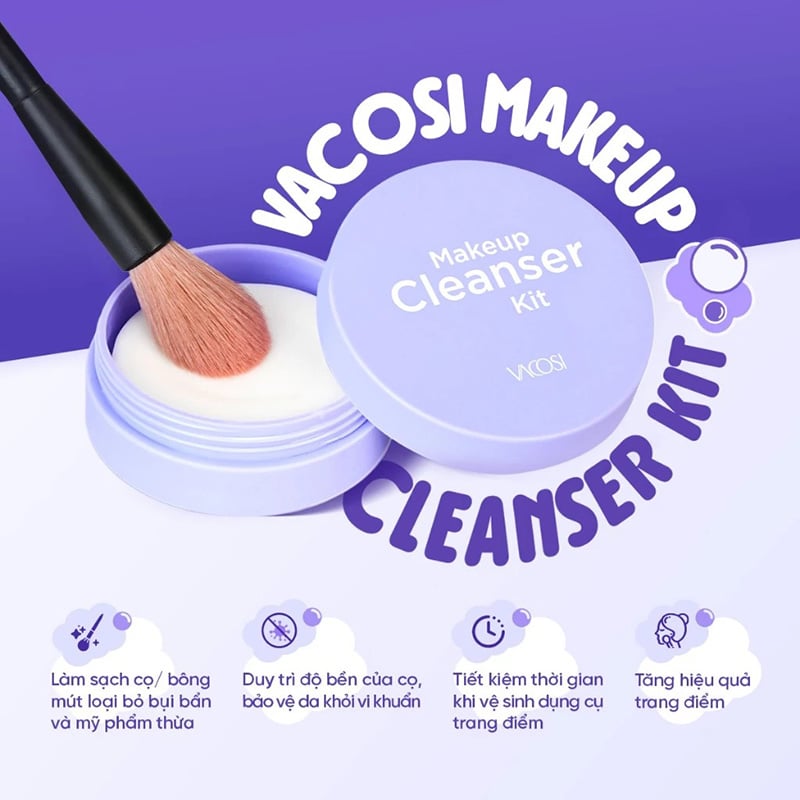 thegioiskinfood.com - Hộp Rửa Cọ Trang Điểm Kèm Xà Phòng Vacosi Makeup Cleanser Kit - DC14