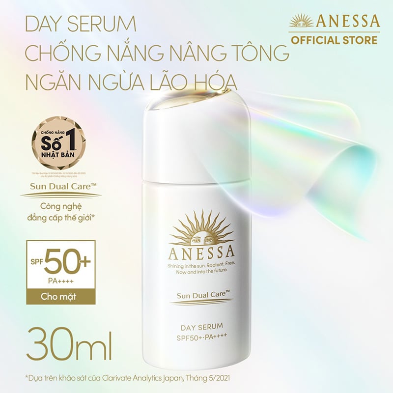 Kem Chống Nắng Hỗ Trợ Dưỡng Da, Nâng Tông Dạng Serum Anessa Day Serum SPF50+/PA++++ 30ml