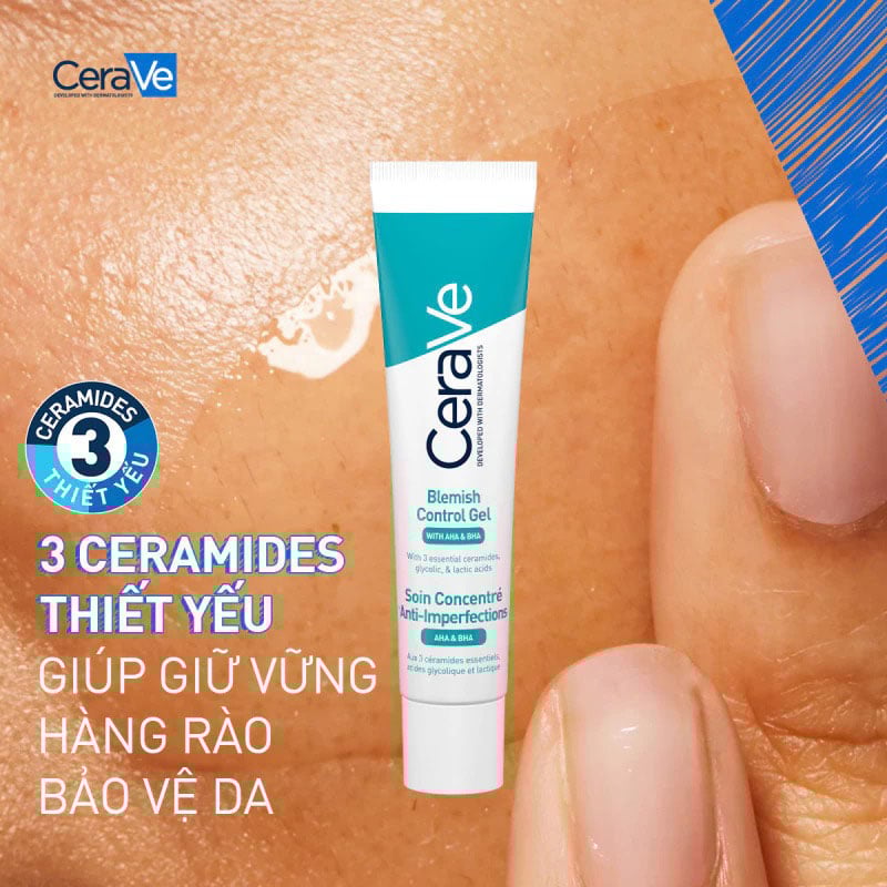 thegioiskinfood.com - Gel Dưỡng Cerave Hỗ Trợ Giảm Mụn, Mờ Thâm Blemish Control Gel 40ml