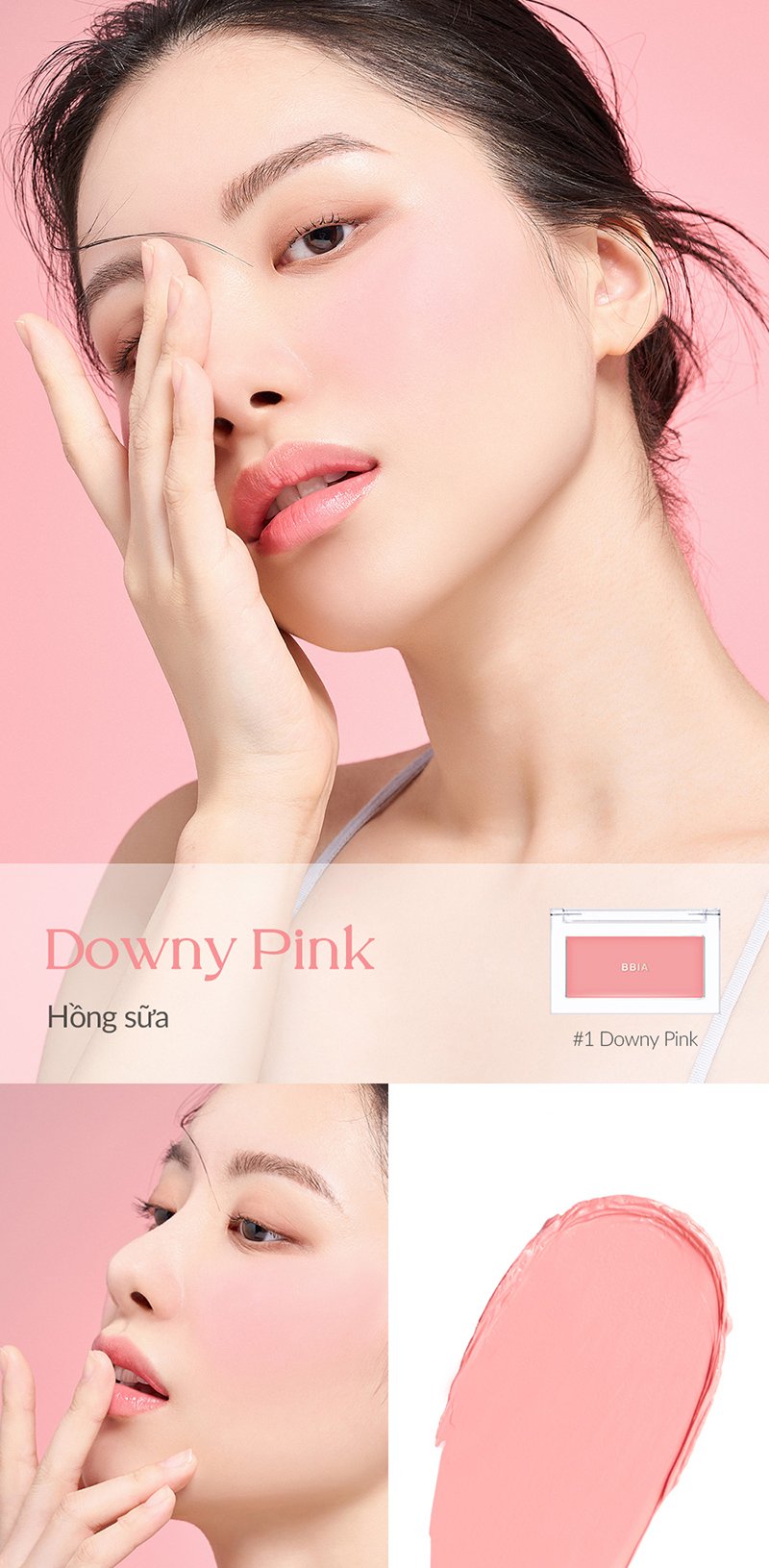 Má Hồng Dạng Kem Mềm Mịn, Chuẩn Màu Bbia Ready To Wear Downy Cheek 3.5g