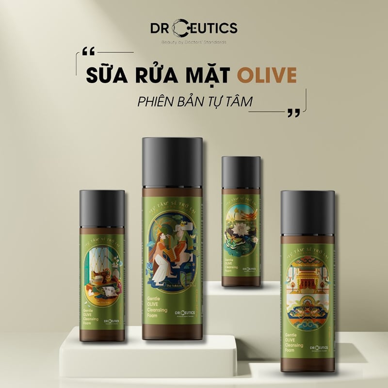 Sữa Rửa Mặt Sạch Sâu, Dịu Nhẹ Cho Da DrCeutics Gentle Olive Cleansing Foam 150ml