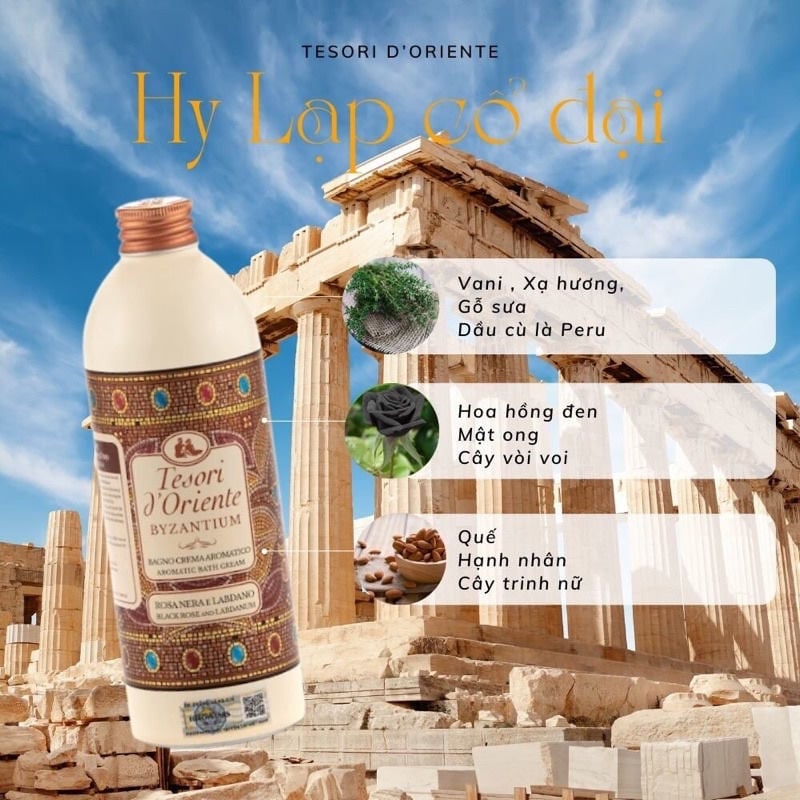 Sữa Tắm Hương Nước Hoa Ý Cao Cấp Nhiều Mùi Tesori dOriente Aromatic Bath Cream