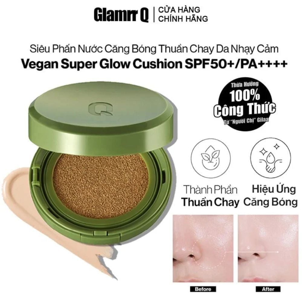 GLAMRR Q Vegan Super Glow Cushion SPF50+/PA++++ l