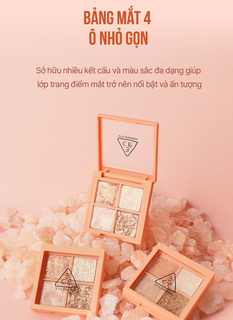 thegiooiskinfoodcom - Bảng Phấn Mắt 4 Màu Siêu Lung Linh 3CE Mini Multi Eye Color Palette