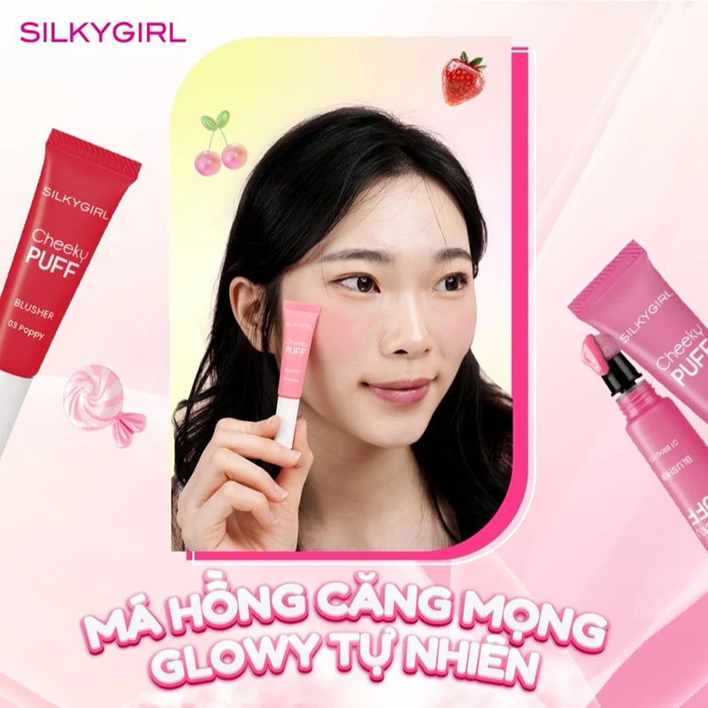 thegioiskinfood.com - Má Hồng Kem Silkygirl Cheeky Puff Blusher 6ml