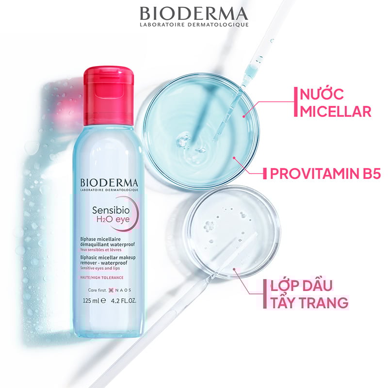 Tẩy Trang Mắt Môi Sạch Thoáng, Mềm Mịn Bioderma Sensibio H2O Eye 125ml