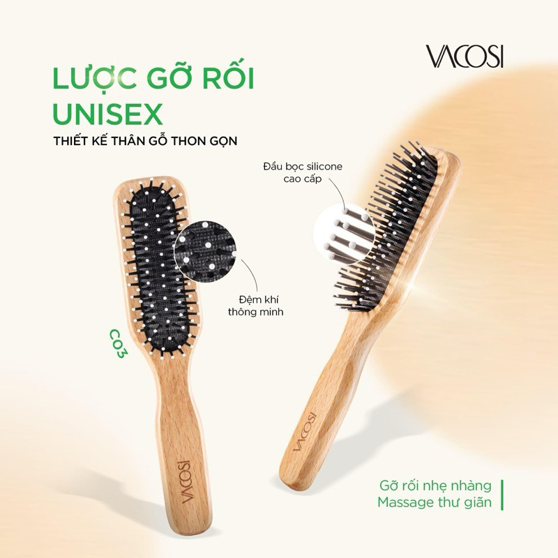 Lược Chải Suôn Và Mượt Tóc Vacosi Styling Hairbrush - C03