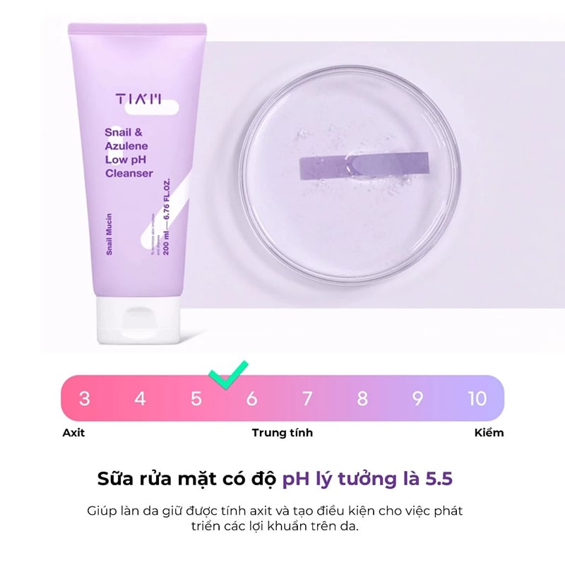 thegioiskinfood.com - Sữa Rửa Mặt Tiam Ốc Sên Làm Dịu, Hỗ Trợ Phục Hồi Da Snail & Azulene Low pH Cleanser 200ml