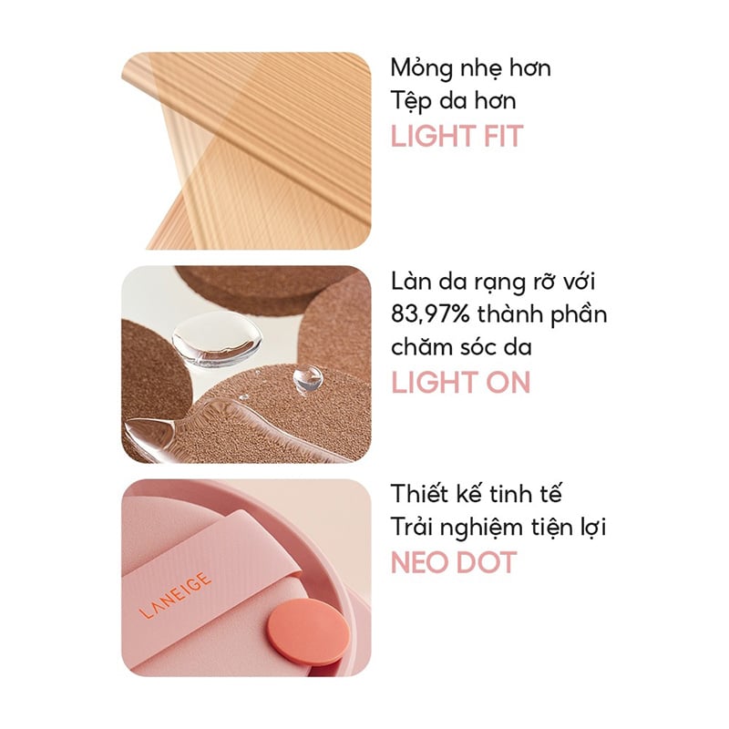 [Set 2 Lõi] Phấn Nước Dưỡng Ẩm Cho Lớp Nền Căng Bóng Laneige Neo Cushion Glow SPF 46 PA++