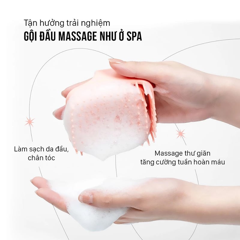 thegioiskinfood.com - Lược Gội và Massage Da Đầu Đàn Hồi Vacosi Detangling Shampoo Brush