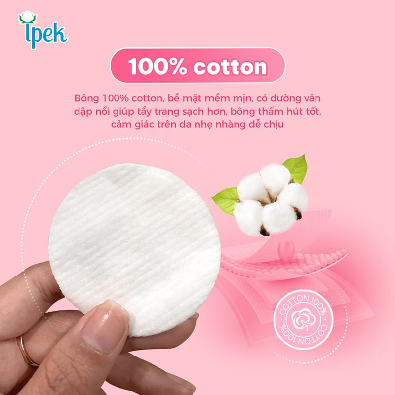 Bông Tẩy Trang 100% Cotton Thổ Nhĩ Kỳ Ipek Klasik Cotton Pads