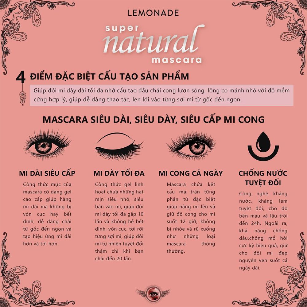 Mascara Làm Mi Cong Dày, Lâu Trôi Lemonade Supernatural Mascara Black 7.5g