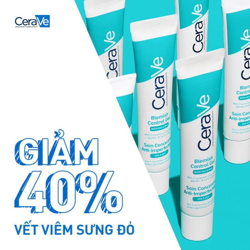 thegioiskinfood.com - Gel Dưỡng Cerave Hỗ Trợ Giảm Mụn, Mờ Thâm Blemish Control Gel 40ml