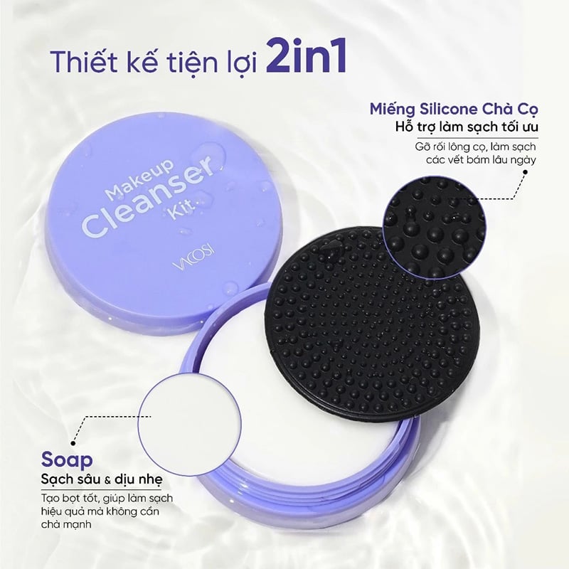 thegioiskinfood.com - Hộp Rửa Cọ Trang Điểm Kèm Xà Phòng Vacosi Makeup Cleanser Kit - DC14