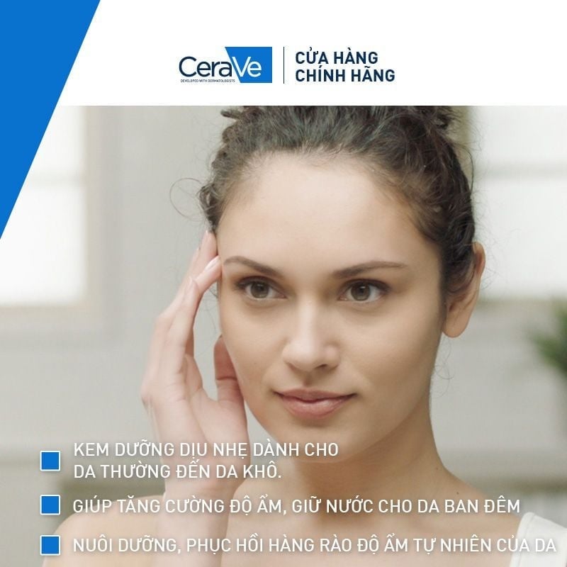 Sữa Dưỡng Ẩm Ban Đêm Dành Cho Da Khô Cerave Developed With Dermatologists Facial Moisturising Lotion PM 52ml