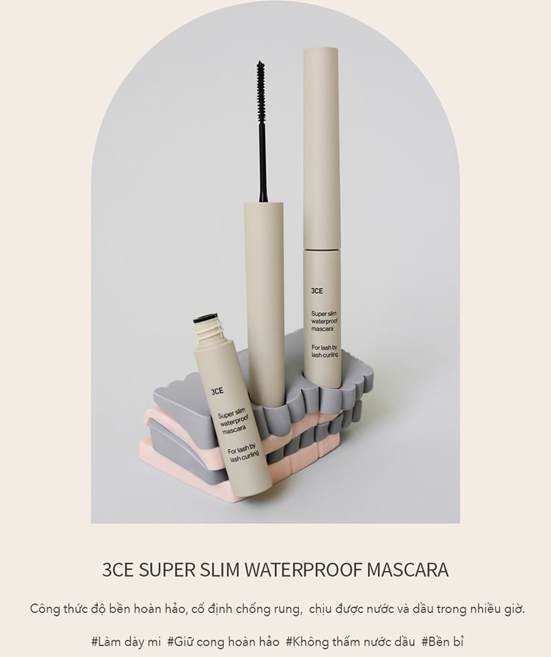 thegioiskinfood.com - Mascara Siêu Mỏng Không Lem Trôi 3CE Super Slim Wpf Mascara #Black