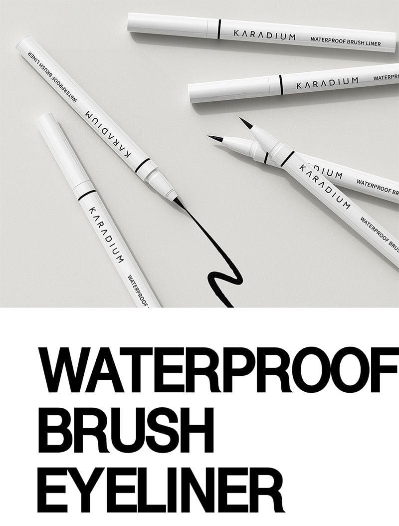 Kẻ Mắt Nước Chống Trôi, Sắc Nét Karadium Waterproof Brush Liner - Black 0.55g