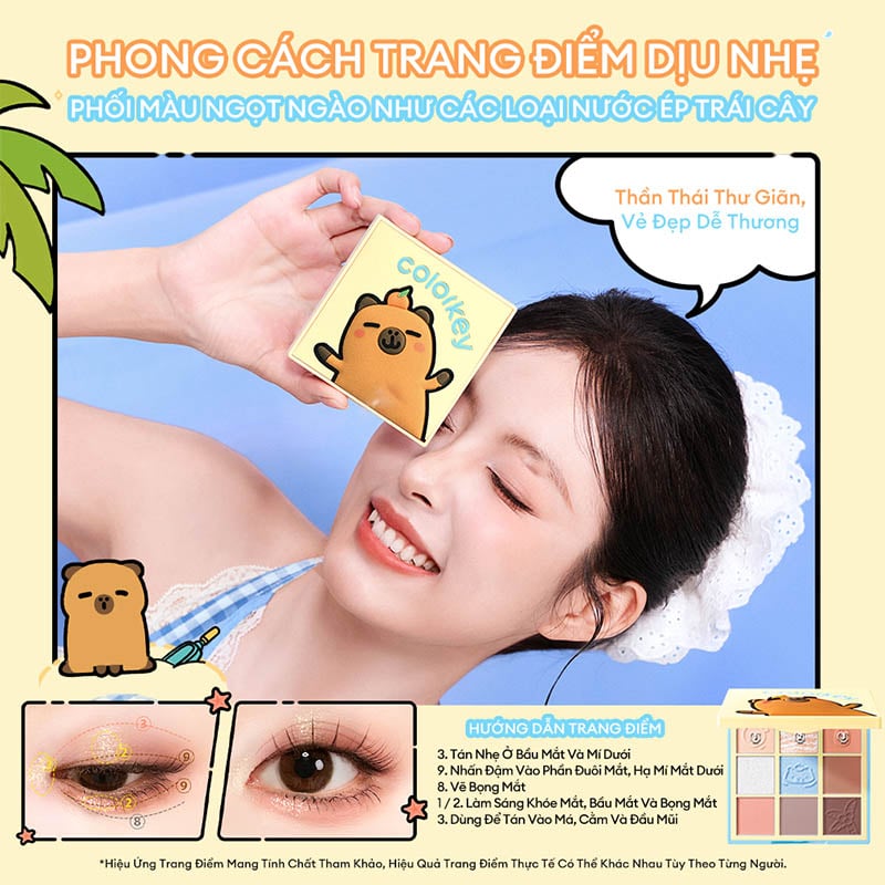 thegioiskinfood.com - Bảng Phấn Mắt 9 Ô Màu Colorkey Orange Capybara Nine Shades Eyeshadow Palette 13.5g