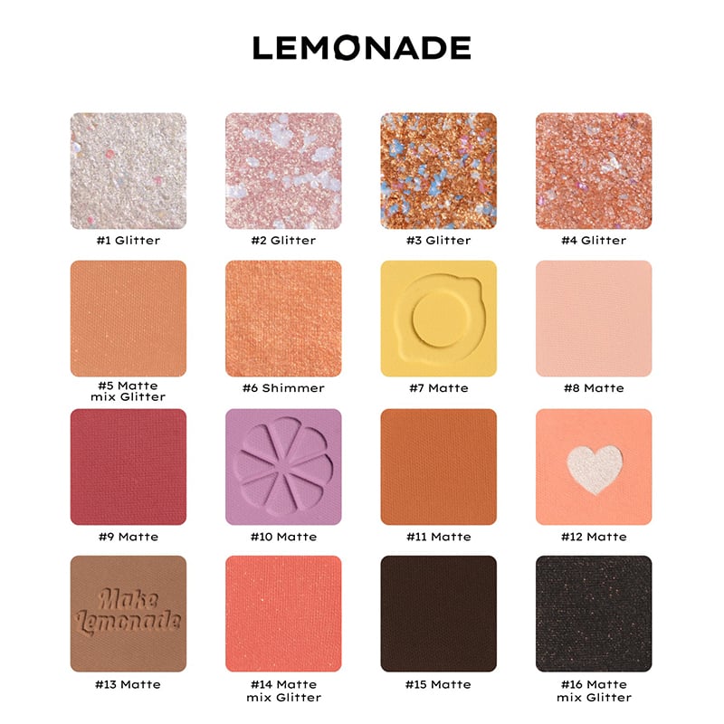 Lemonade Aesthetic EyeShadow Palette (bảng 16 màu) Ver.2