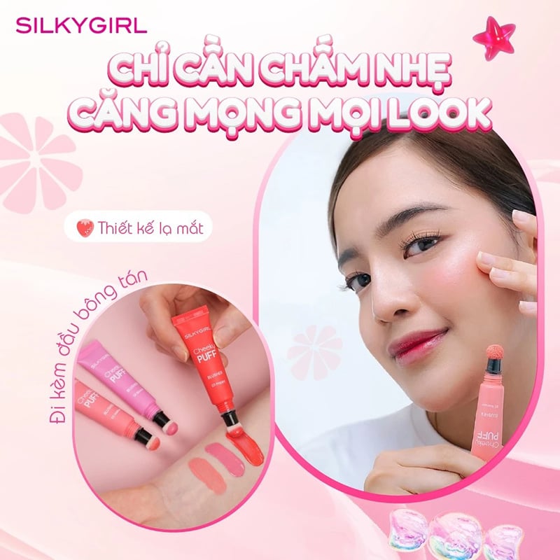 thegioiskinfood.com - Má Hồng Kem Silkygirl Cheeky Puff Blusher 6ml