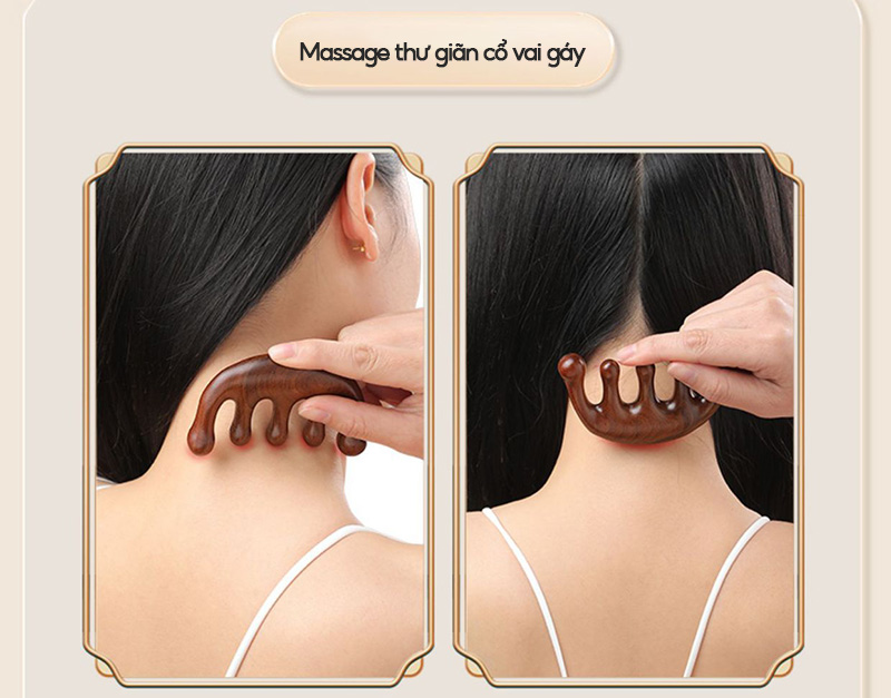 Lược Gỗ Đàn Hương Massage Da Đầu TooLA Head Massage Comb