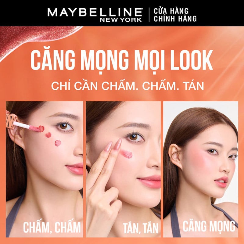 Má Hồng Kem Căng Mọng, Bền Màu Maybelline Sunkisser Blush 4.7ml