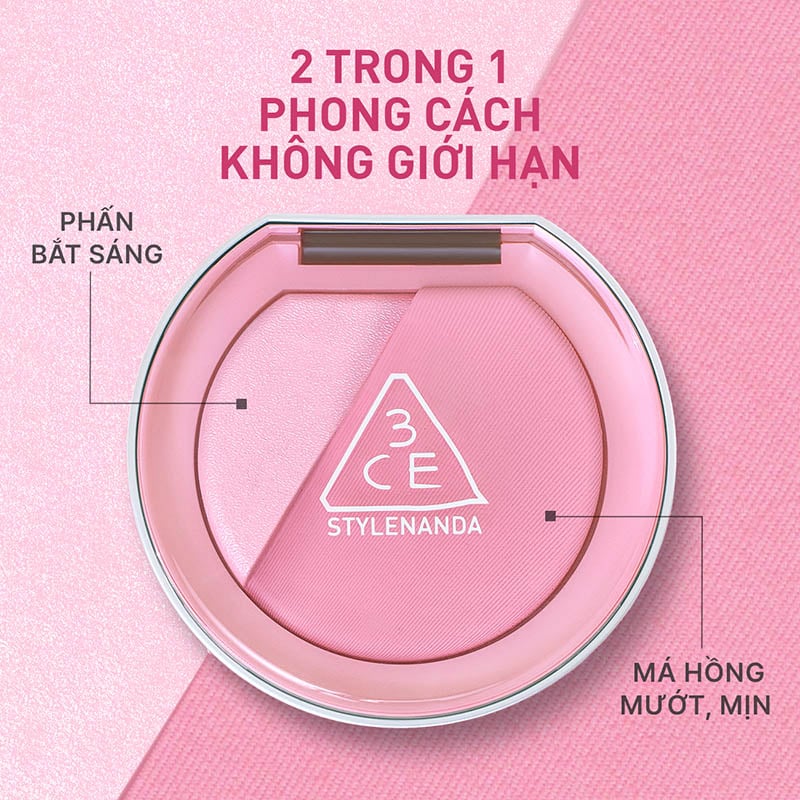 thegioiskinfood.com - Phấn Má Hồng Bắt Sáng 3CE Blushlighter 9g