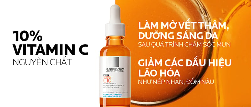 Serum La Roche-Posay Tinh Chất Làm Sáng Da Và Giảm Thâm Nám La Roche-Posay Redermic Pure Vitamin C10 Serum 30ml