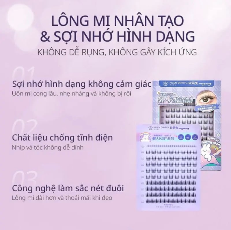 Lông Mi Giả Tách Sợi Tai Thỏ Mlen Diary