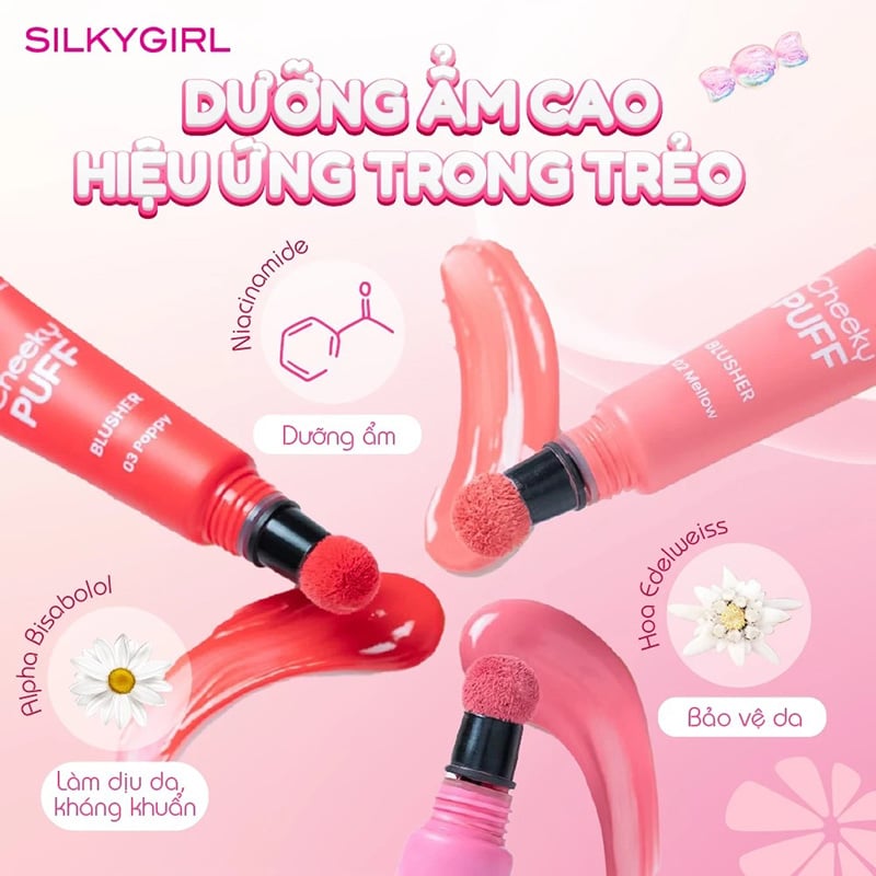 thegioiskinfood.com - Má Hồng Kem Silkygirl Cheeky Puff Blusher 6ml