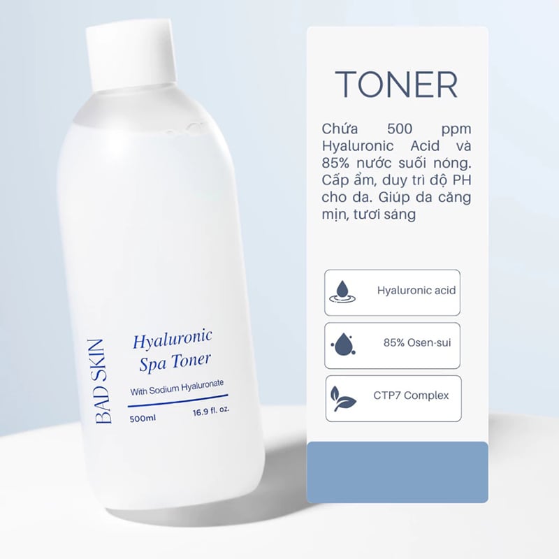 thegioiskinfood.com - Nước Hoa Hồng Cấp Ẩm BAD SKIN Hyaluronic Spa Toner