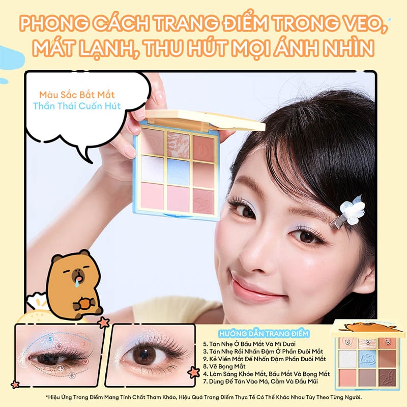 thegioiskinfood.com - Bảng Phấn Mắt 9 Ô Màu Colorkey Orange Capybara Nine Shades Eyeshadow Palette 13.5g