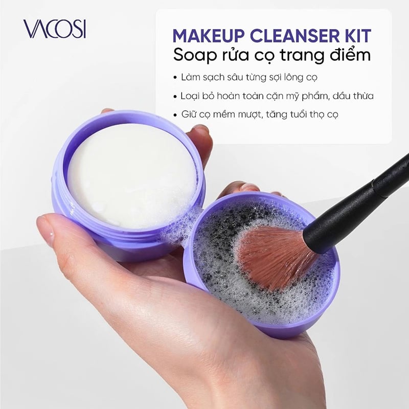 thegioiskinfood.com - Hộp Rửa Cọ Trang Điểm Kèm Xà Phòng Vacosi Makeup Cleanser Kit - DC14