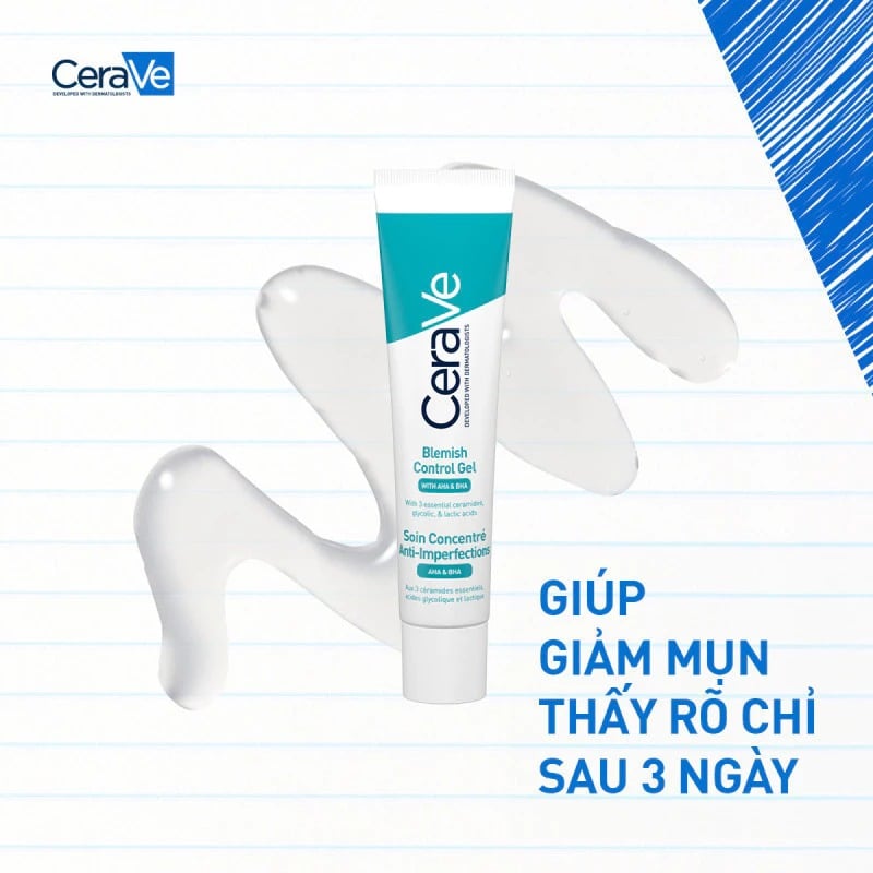 thegioiskinfood.com - Gel Dưỡng Cerave Hỗ Trợ Giảm Mụn, Mờ Thâm Blemish Control Gel 40ml