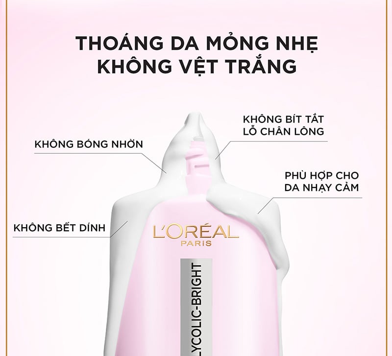 Sữa Chống Nắng Phổ Rộng Mỏng Nhẹ, Hỗ Trợ Dưỡng Sáng, Giảm Mờ Thâm Nám Loreal Glycolic-Bright Anti-Dark Spot Daily Uv Fluid SPF 50+/PA++++ 50ml