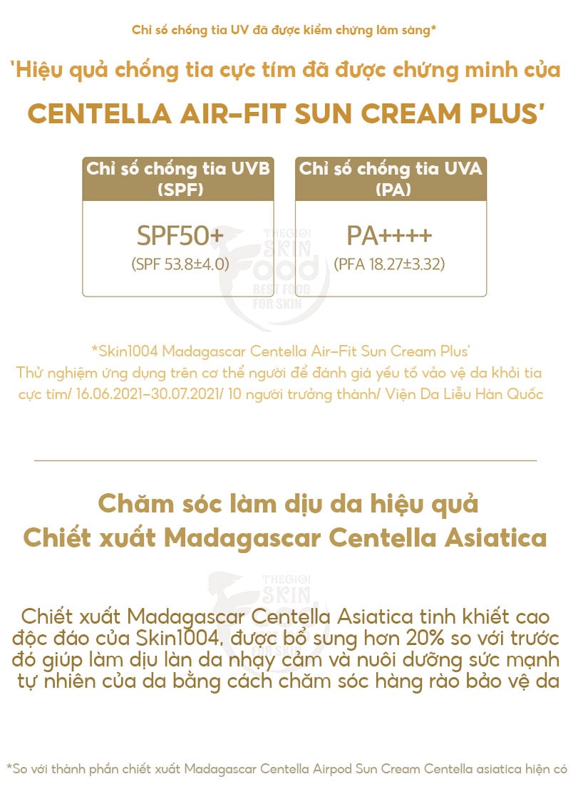 Kem Chống Nắng Lành Tính Dành Cho Da Nhạy Cảm Skin1004 Madagascar Centella Air-Fit Suncream Plus SPF50+ PA++++ 50ml
