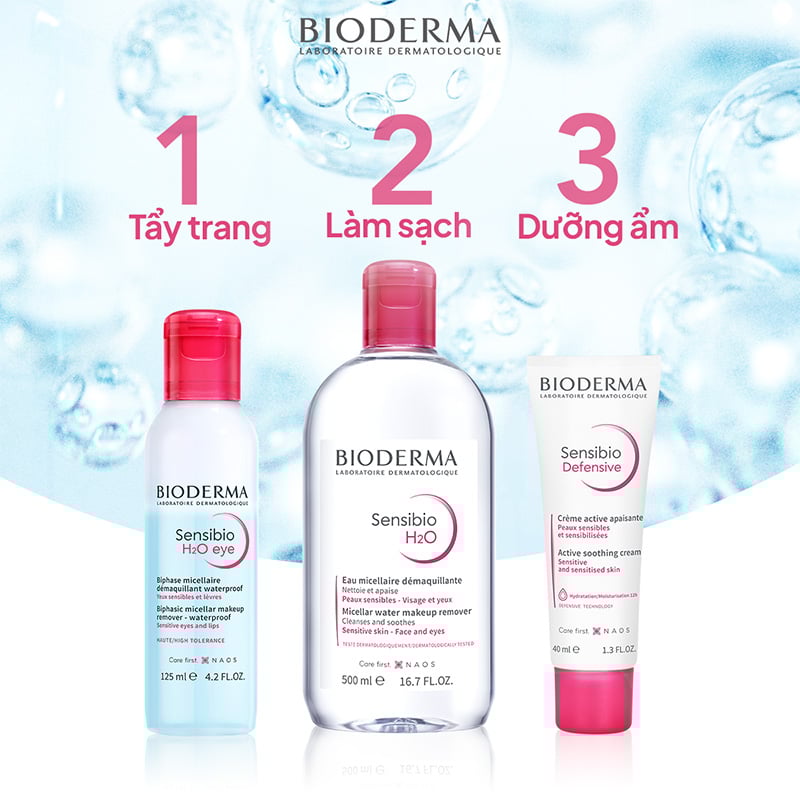 thegioiskinfood.com - Tẩy Trang Mắt Môi Sạch Thoáng, Mềm Mịn Bioderma Sensibio H2O Eye 125ml