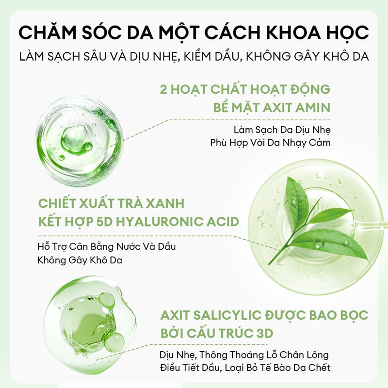 thegioiskinfood.com - Gel Rửa Mặt Trà Xanh Colorkey Luminous Green Tea Purifying Gel Cleanser 100g