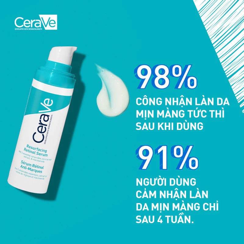 thegioiskinfood.com - Serum Cerave Giúp Hỗ Trợ Mờ Thâm Mụn Resurfacing Retinol Serum 30ml