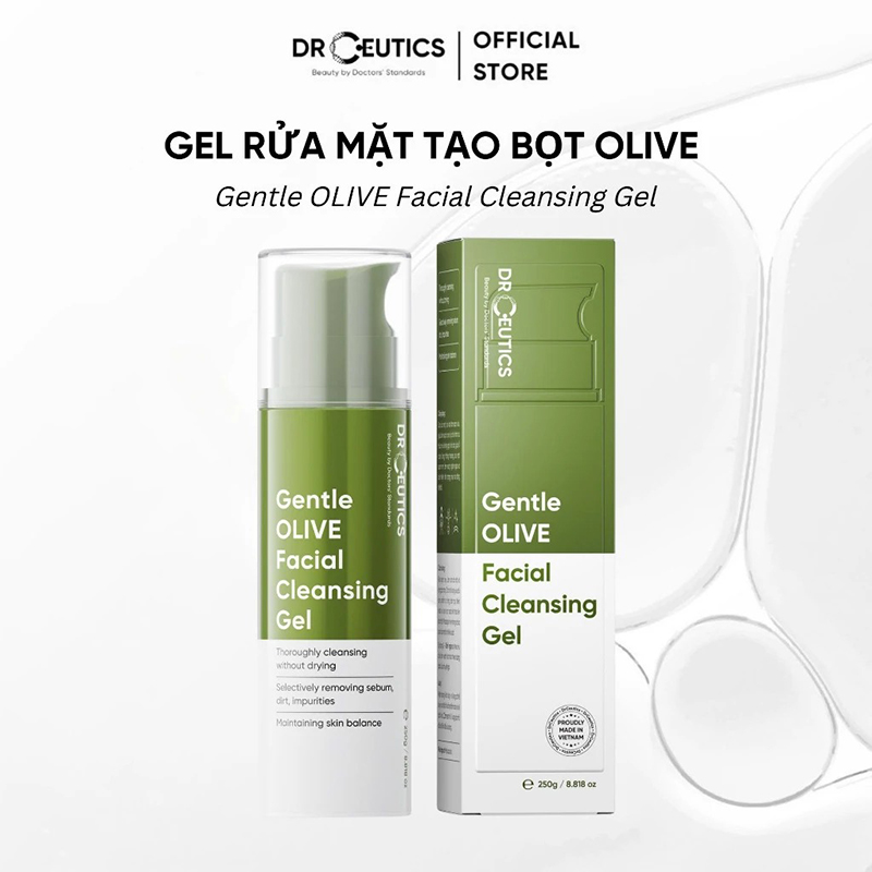 thegioiskinfood.com - Gel Rửa Mặt Tạo Bọt, Làm Sạch Dịu Nhẹ Drceutics Gentle Olive Facial Cleansing Gel