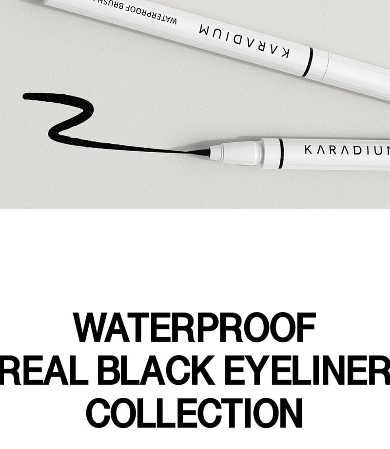 Kẻ Mắt Nước Chống Trôi, Sắc Nét Karadium Waterproof Brush Liner - Black 0.55g