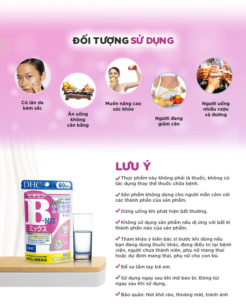 [GÓI 60 VIÊN /30 NGÀY] Viên Uống Vitamin B Tổng Hợp, Hỗ Trợ Tăng Cường Và Bảo Vệ Sức Khỏe DHC Vitamin B Mix