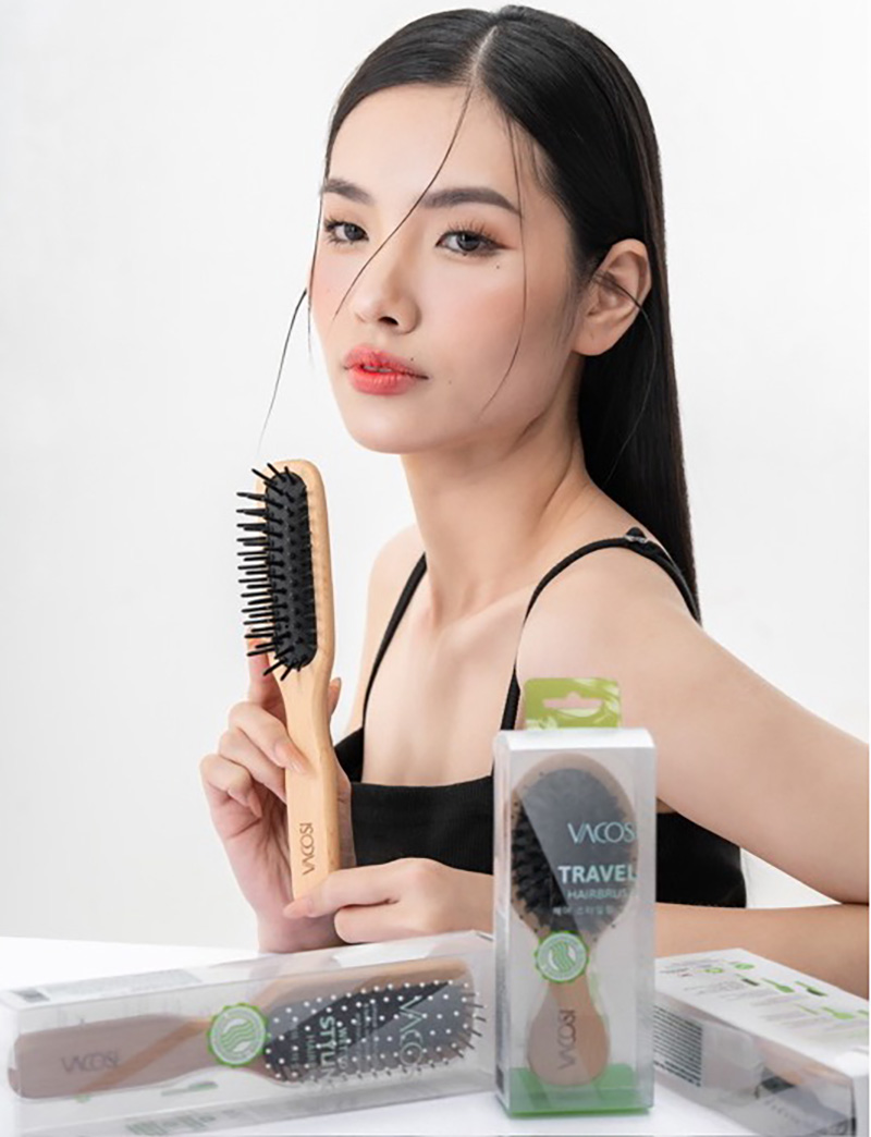 Lược Gỗ Tạo Kiểu Nam Nữ Vacosi Styling Hairbrush - C04