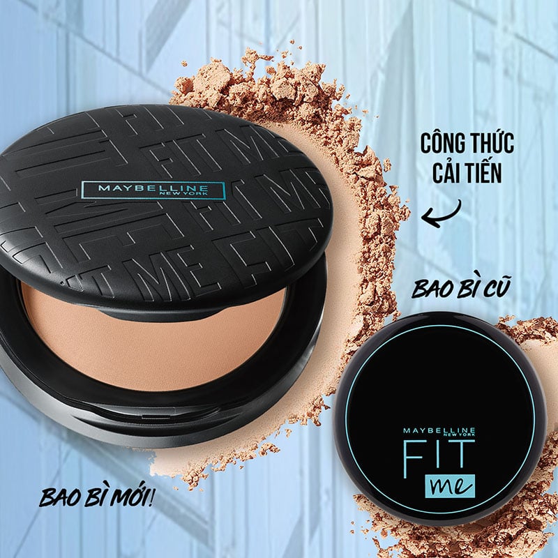 Phấn Phủ Dạng Nén Che Phủ Hoàn Hảo, Kiềm Dầu Hiệu Quả Maybelline Fit Me Matte Poreless Powder SPF32 /PA+++ 6g - Hộp Tròn