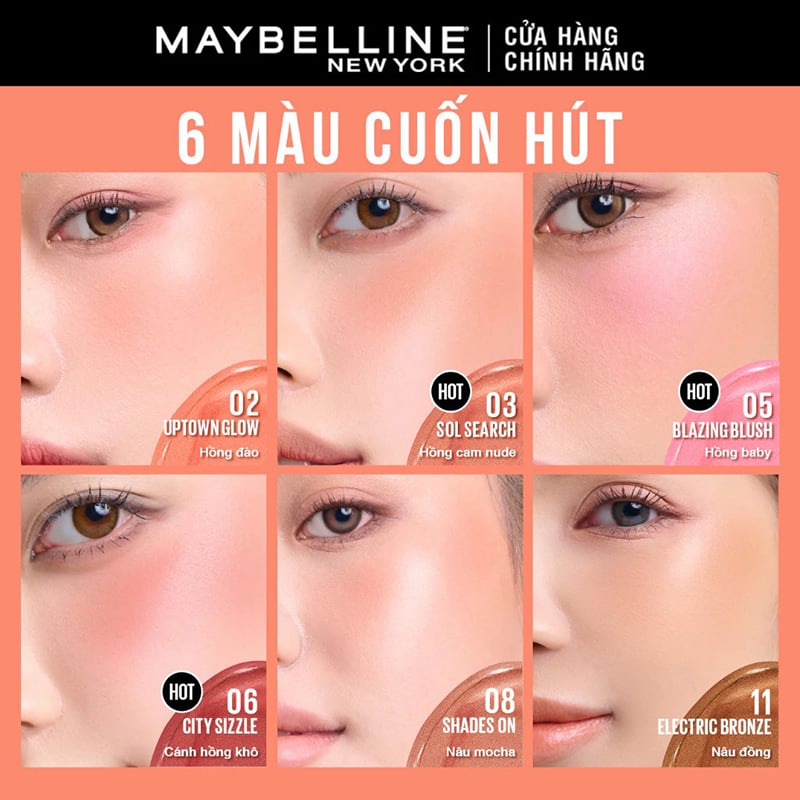 Má Hồng Kem Căng Mọng, Bền Màu Maybelline Sunkisser Blush 4.7ml