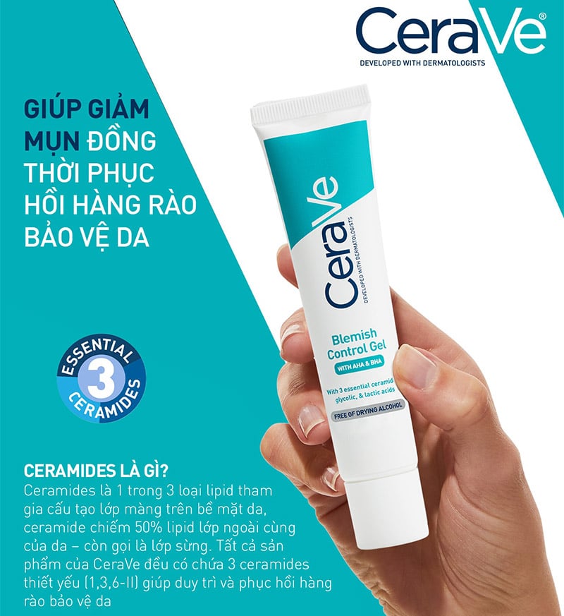 thegioiskinfood.com - Gel Dưỡng Cerave Hỗ Trợ Giảm Mụn, Mờ Thâm Blemish Control Gel 40ml