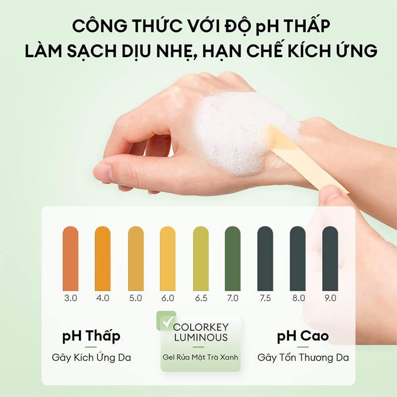 thegioiskinfood.com - Gel Rửa Mặt Trà Xanh Colorkey Luminous Green Tea Purifying Gel Cleanser 100g