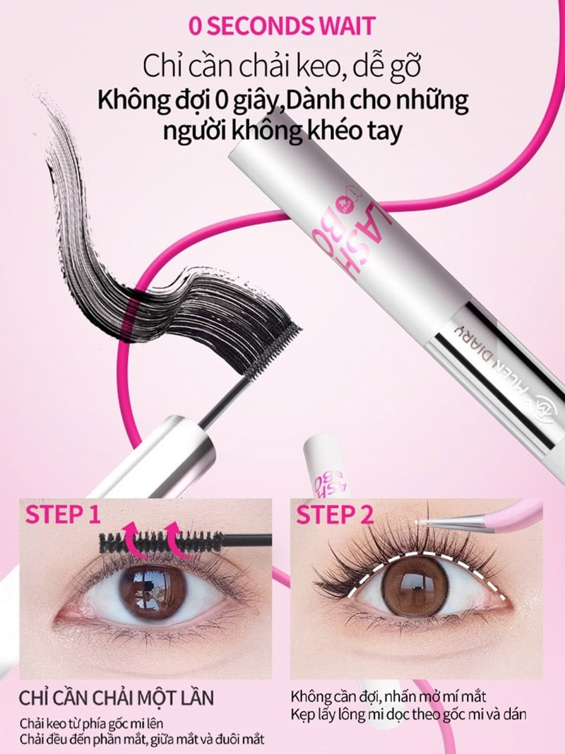 Mascara Keo Dán Mi 2 Đầu 4 Trong 1 Mlen Diary 8g